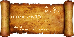 Duffek Virág névjegykártya